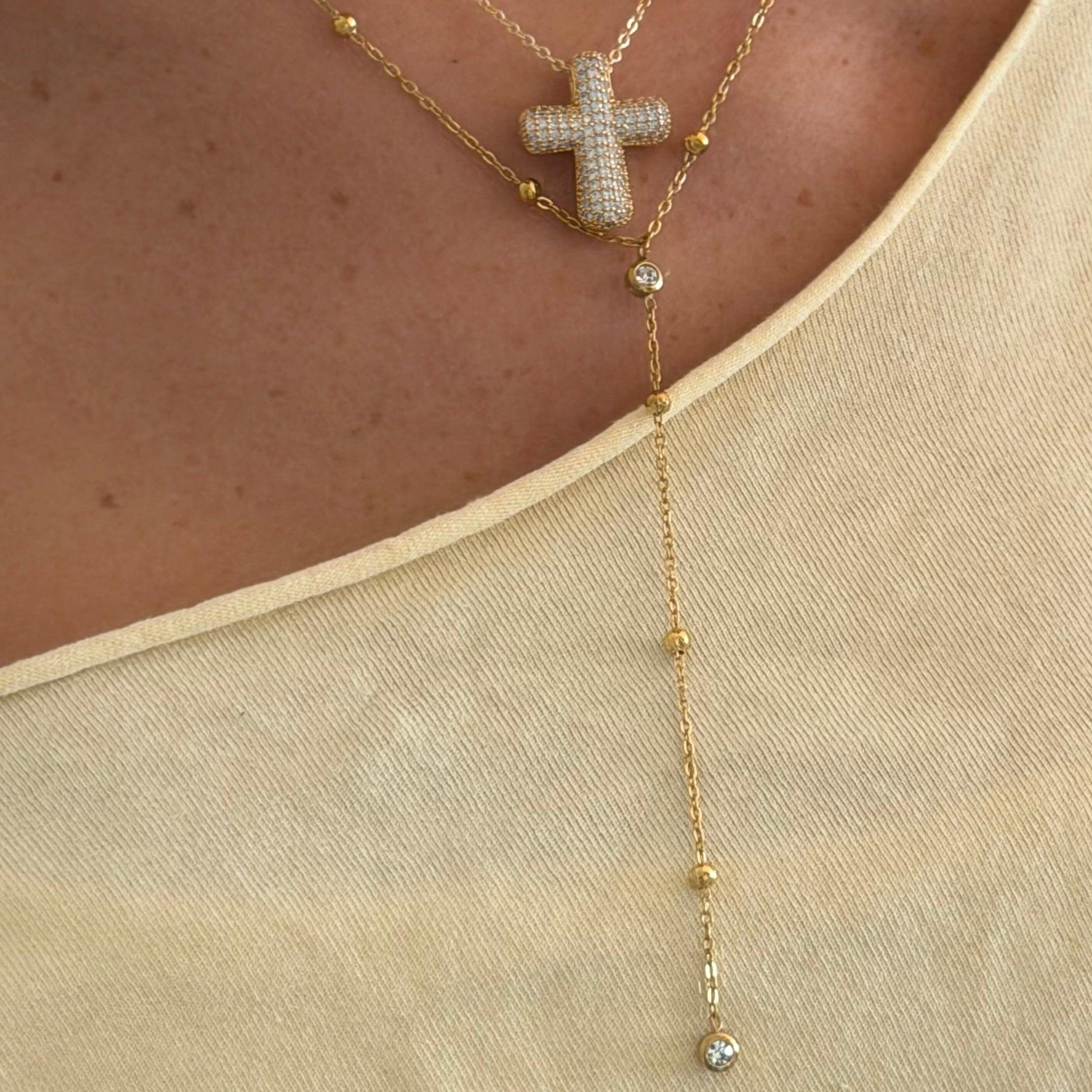 Evry Jewels Raindrop Lariat Necklace