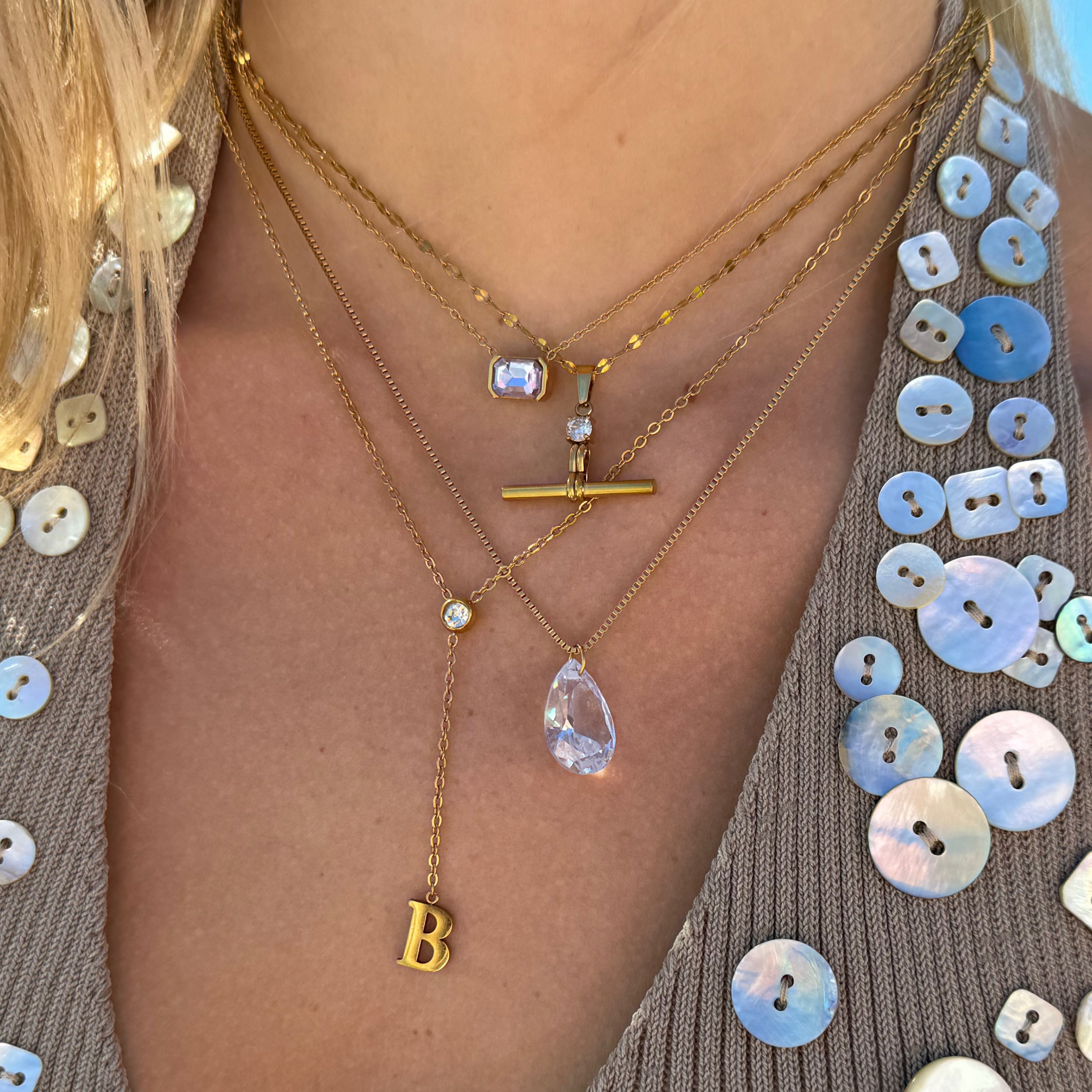 Evry Jewels Shine Drop Necklace