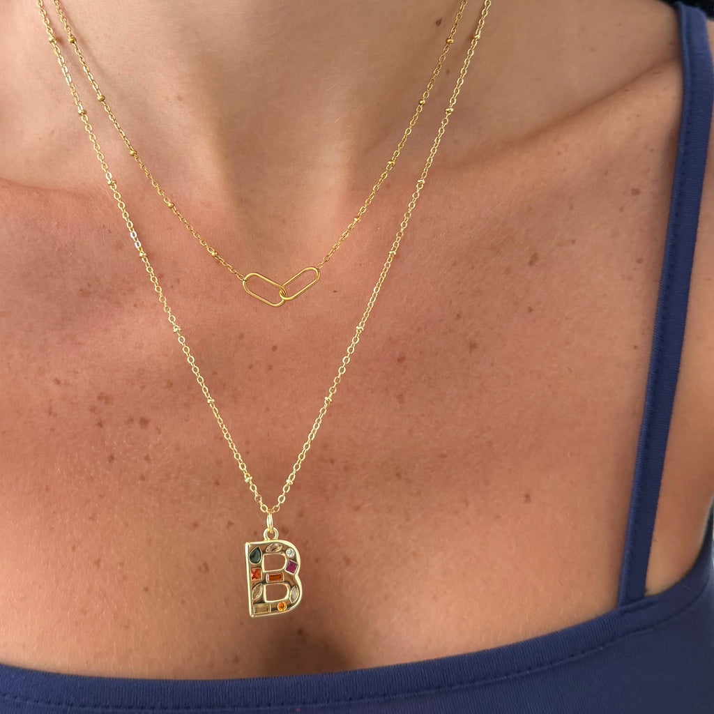 Evry Jewels Bright Babe Initial Necklace