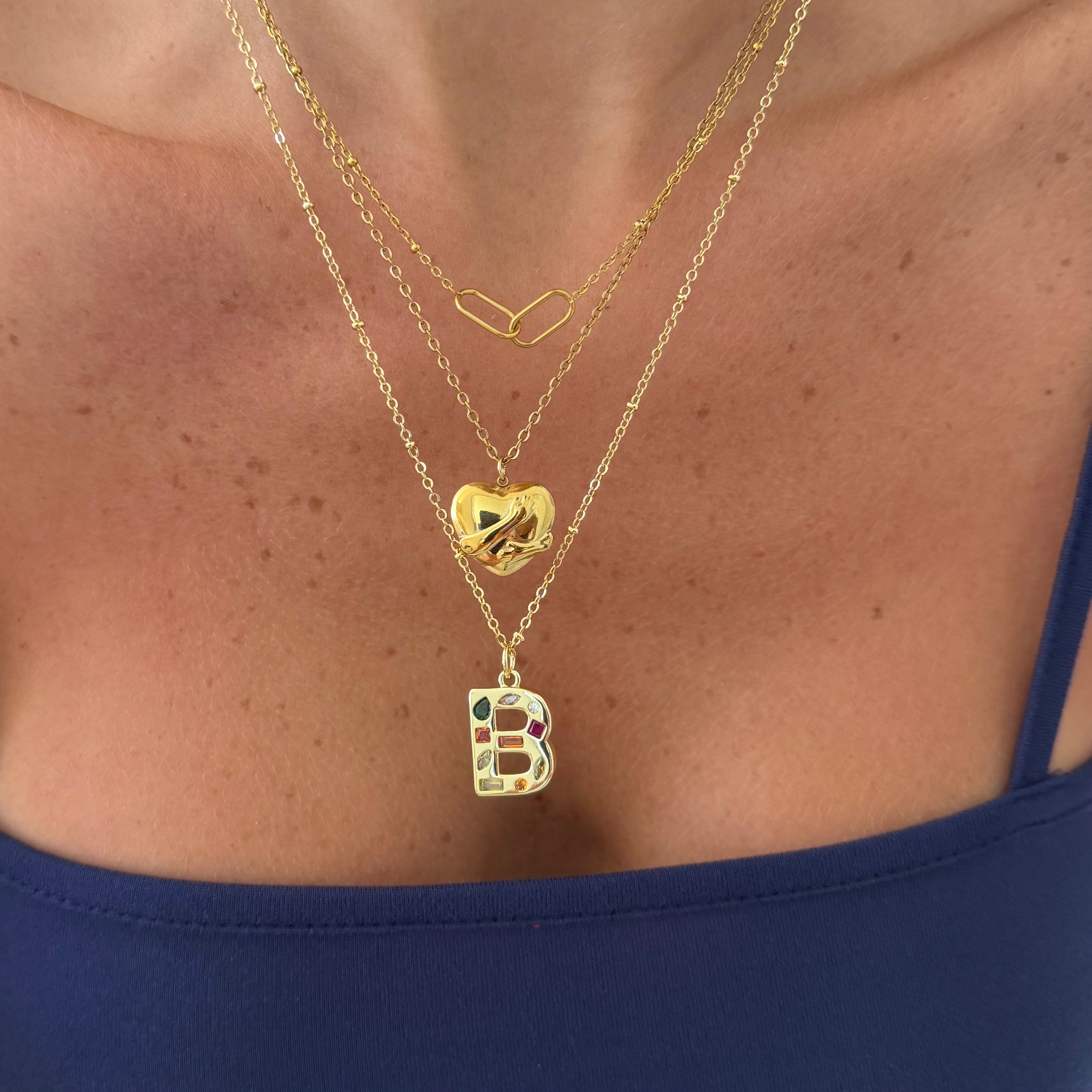 Evry Jewels Connected Hearts Necklace