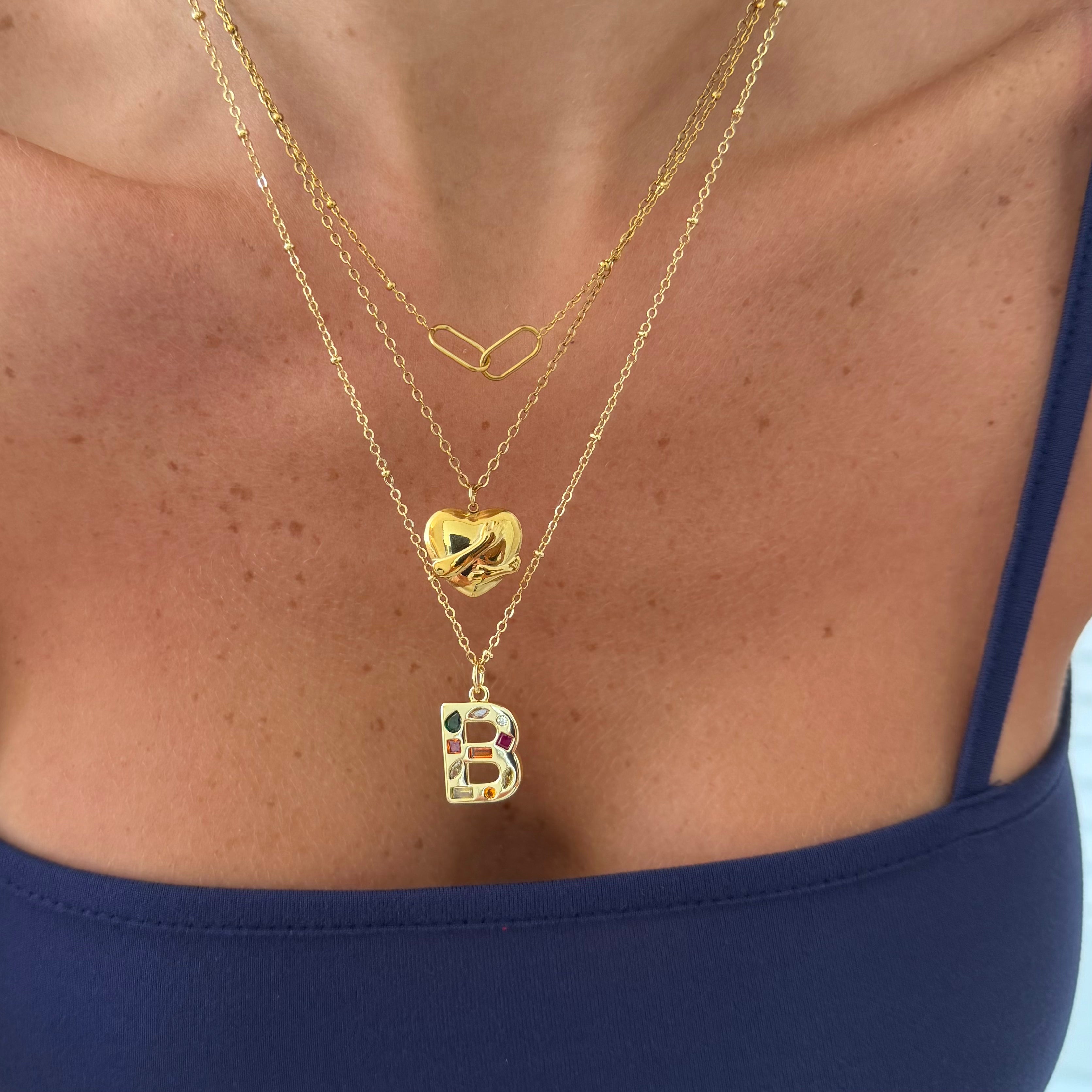 Evry Jewels Connected Hearts Necklace