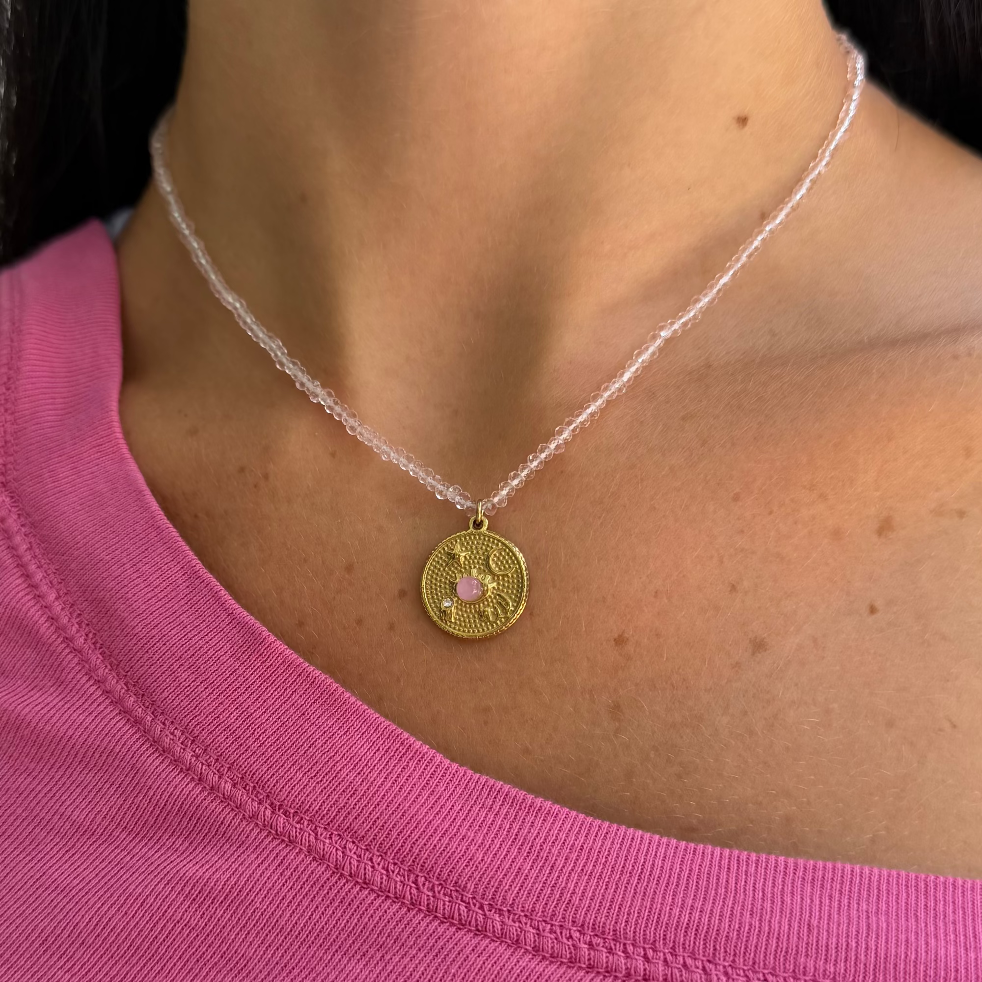 Evry Jewels Pink Treasure Necklace