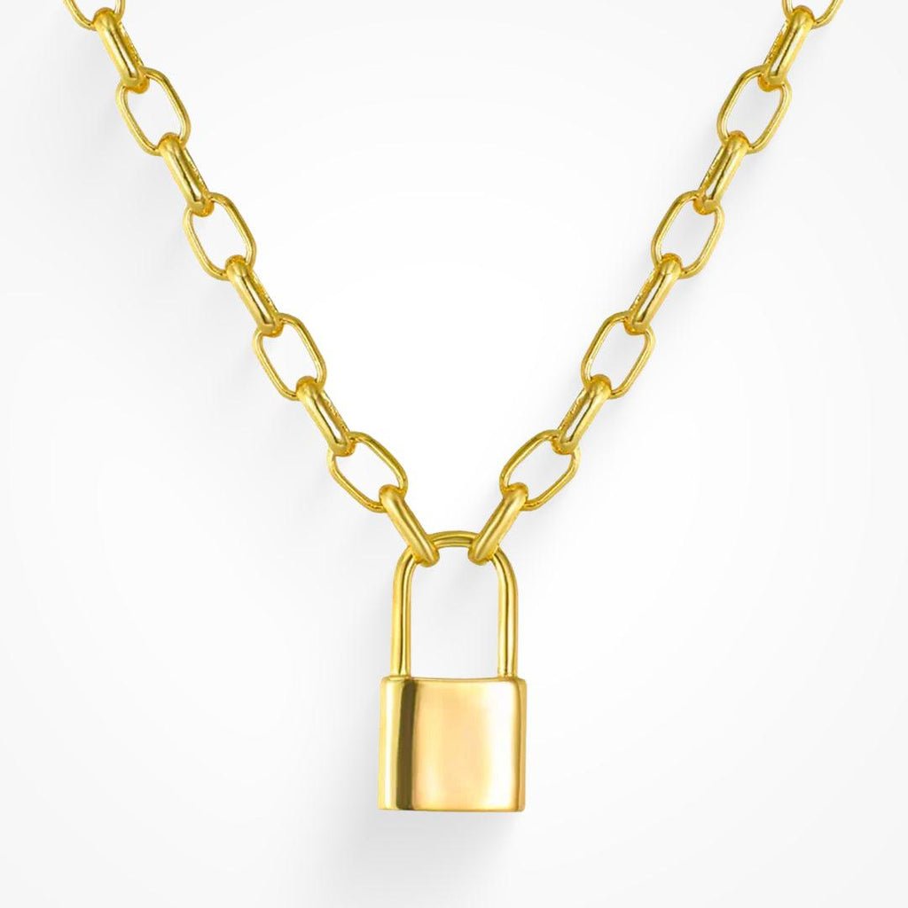 Evry Jewels Keep Me Lock Necklace