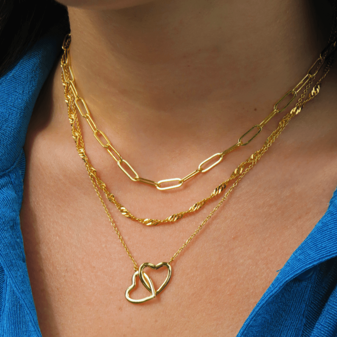 Evry Jewels Love Linked Necklace