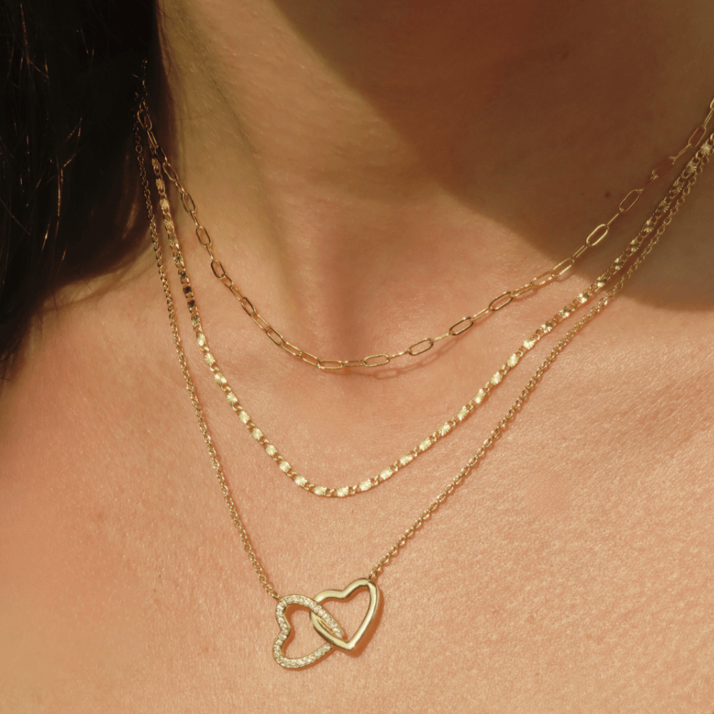Evry Jewels Love Linked Necklace