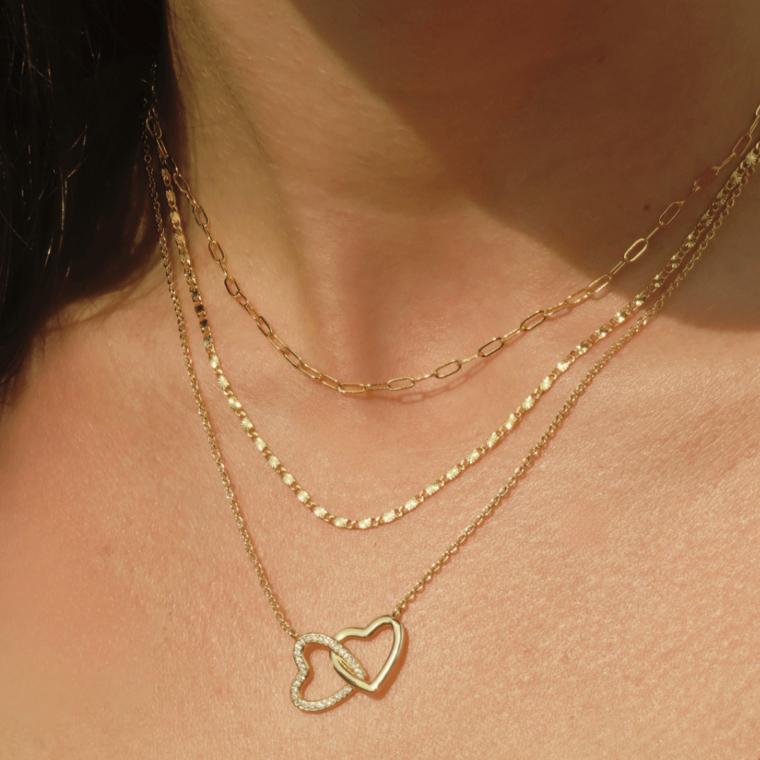 Evry Jewels Love Linked Necklace