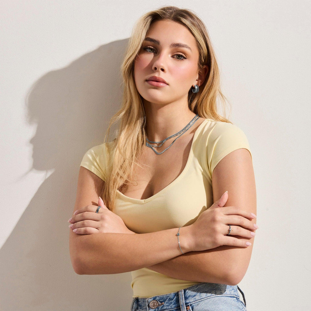 Evry Jewels Triple Layer Chain Necklace Set