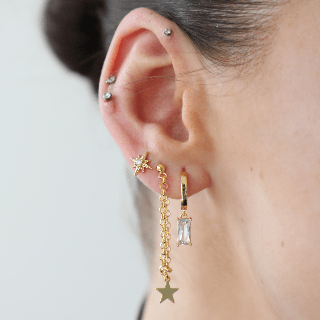Evry Jewels Radiant Star Earrings