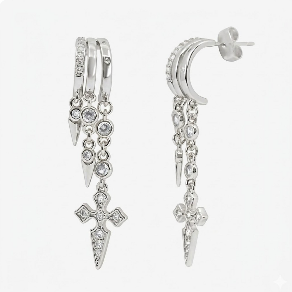 Evry Jewels Sparkle Drop Charm Earrings