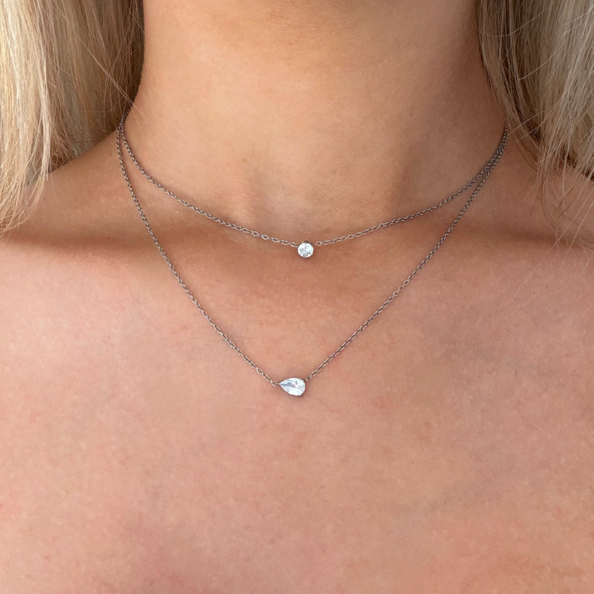 Evry Jewels Whisper Shine Necklace 2 Piece Set