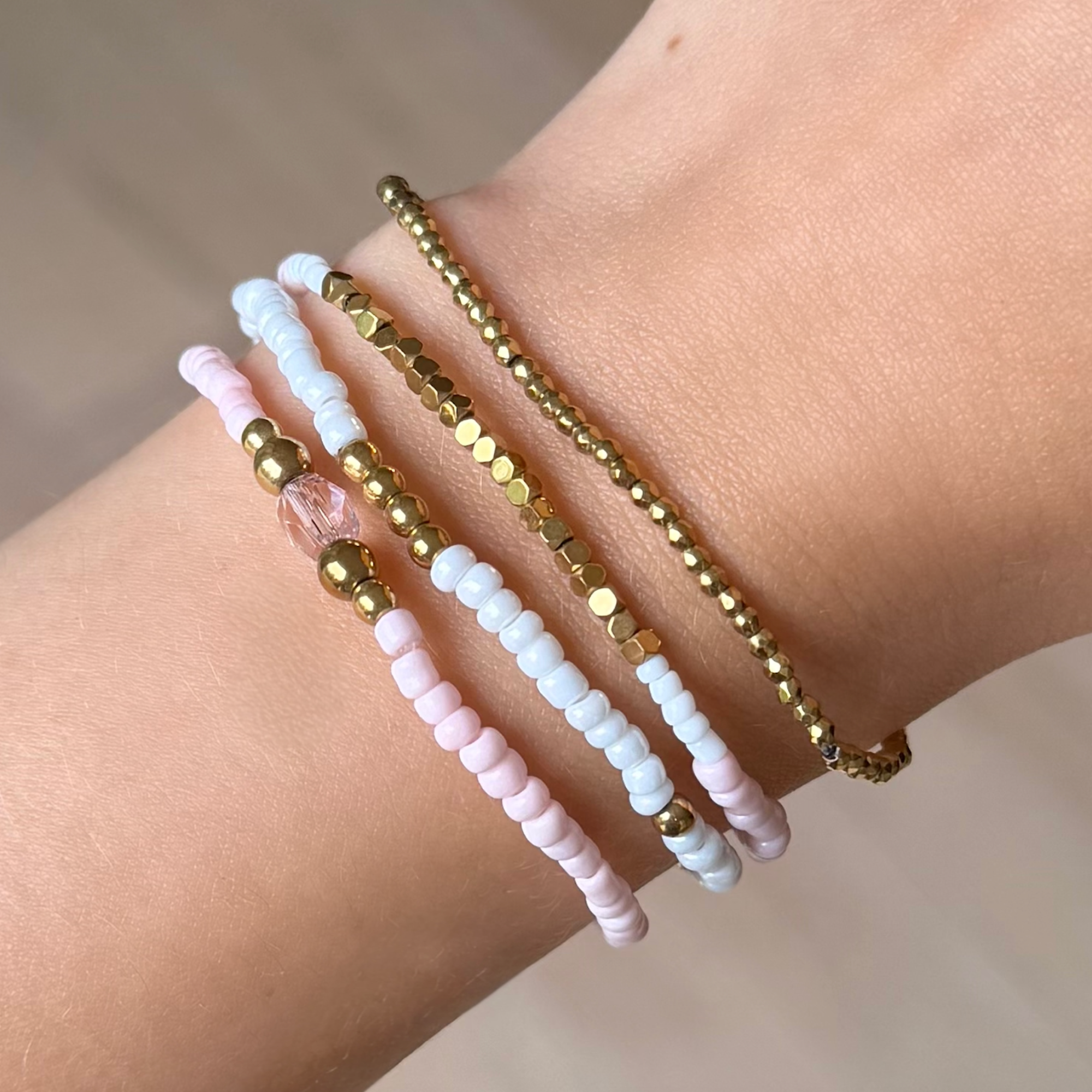 Evry Jewels Blush Babe Beaded Bracelet 4 Piece Set