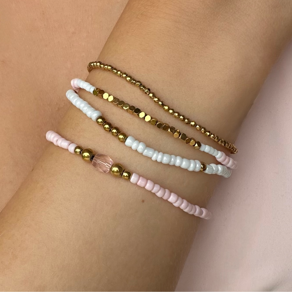 Evry Jewels Blush Babe Beaded Bracelet 4 Piece Set