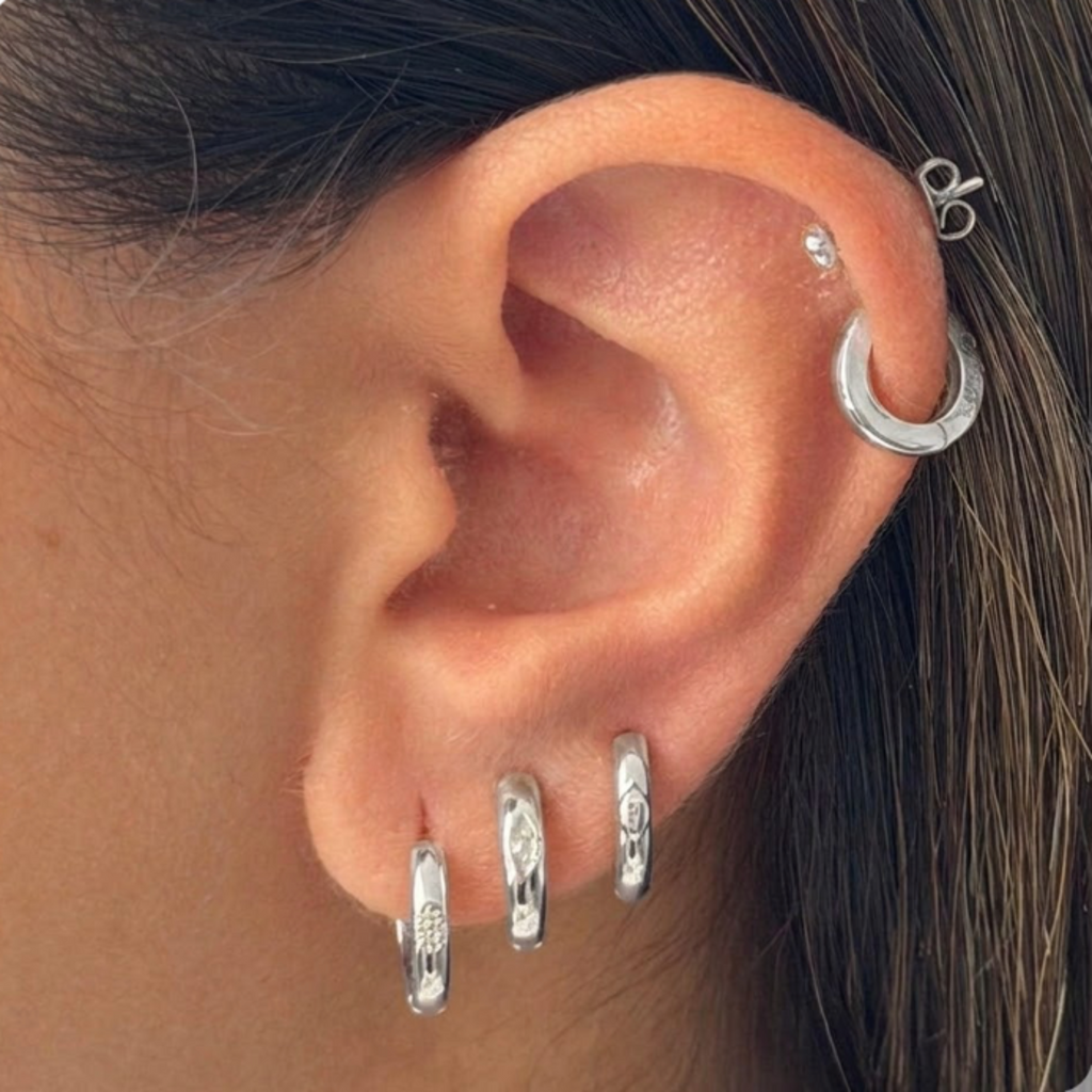Evry Jewels Sweet Edge Hoop 3-Piece Earrings Set