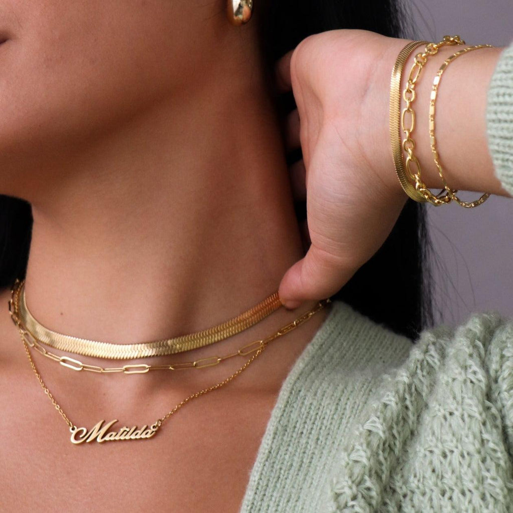 Evry Jewels Shining Snake Choker Necklace 3.0
