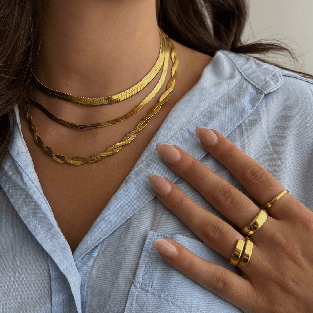 Evry Jewels Shining Snake Choker Necklace 3.0