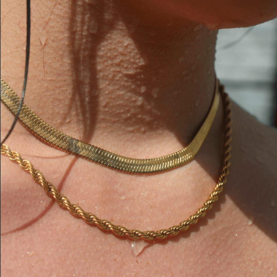 Evry Jewels Shining Snake Choker Necklace 3.0