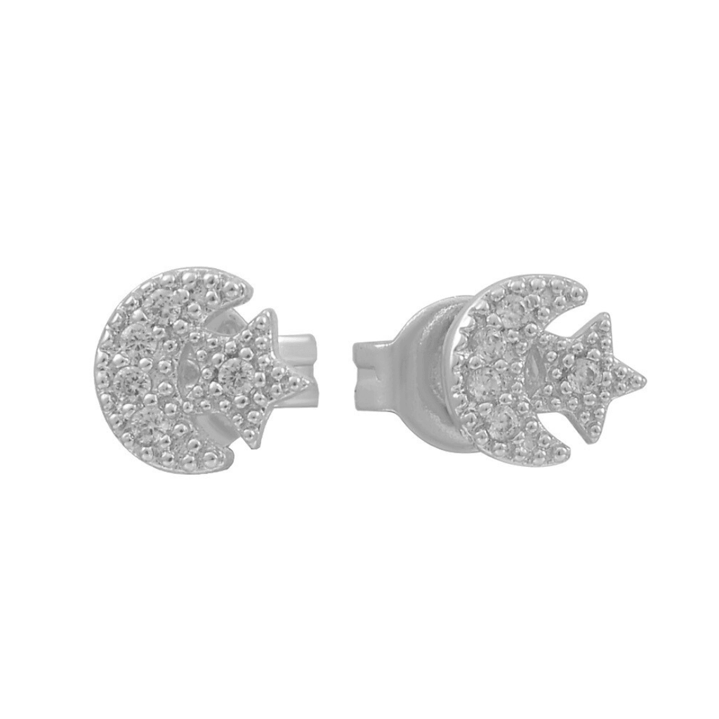 Evry Jewels Star And Crescent Earrings