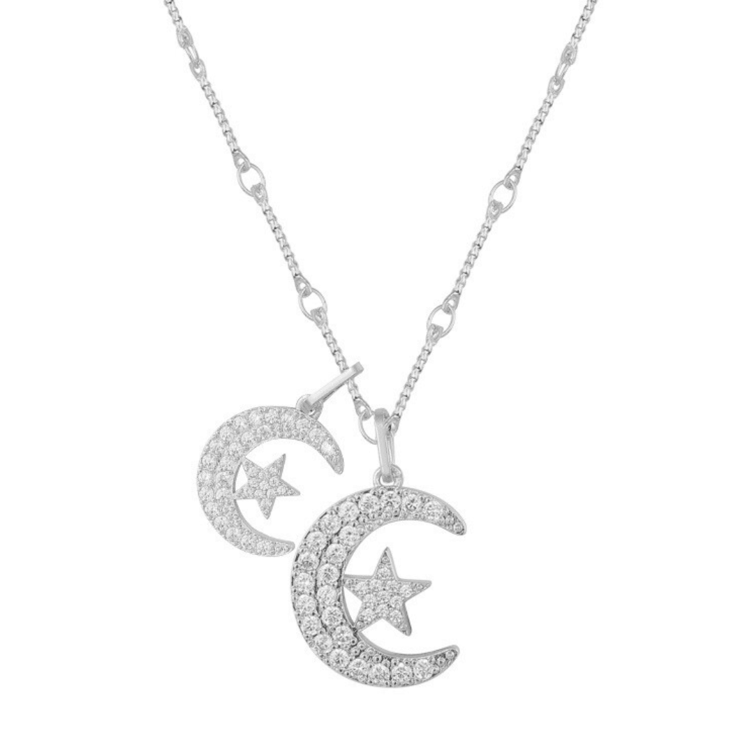 Evry Jewels Star and Crescent Necklace