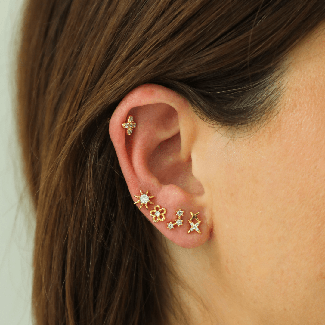 Evry Jewels Starburst Earrings