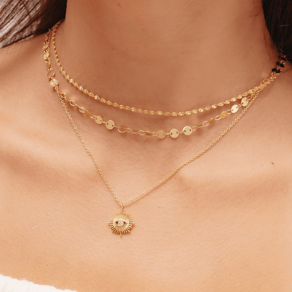 Evry Jewels Sun's Eye Necklace