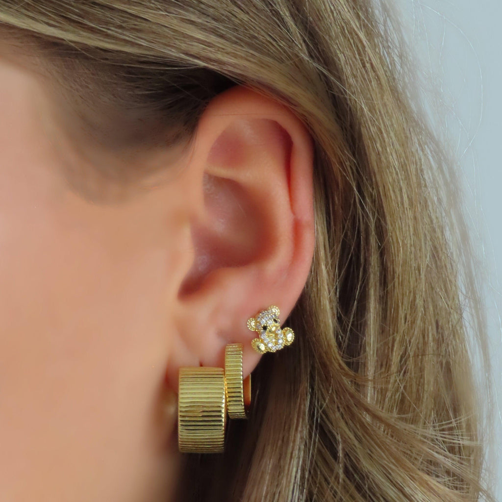Evry Jewels Teddy Bear Earrings