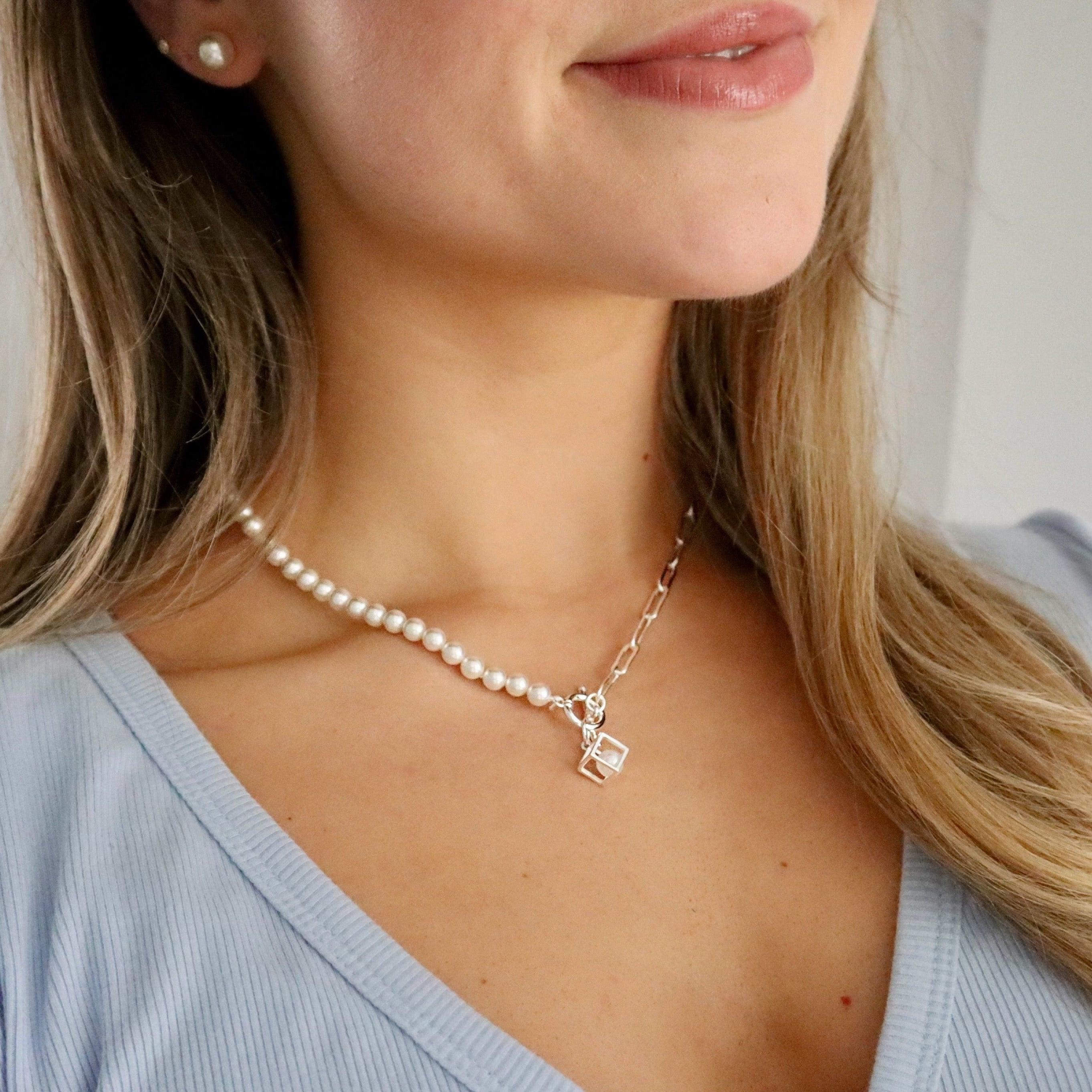 Evry Jewels Cubic Charm Necklace