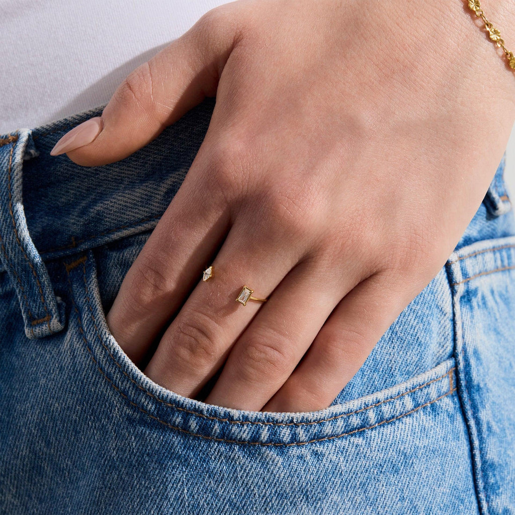 Evry Jewels Frosted Duet Ring