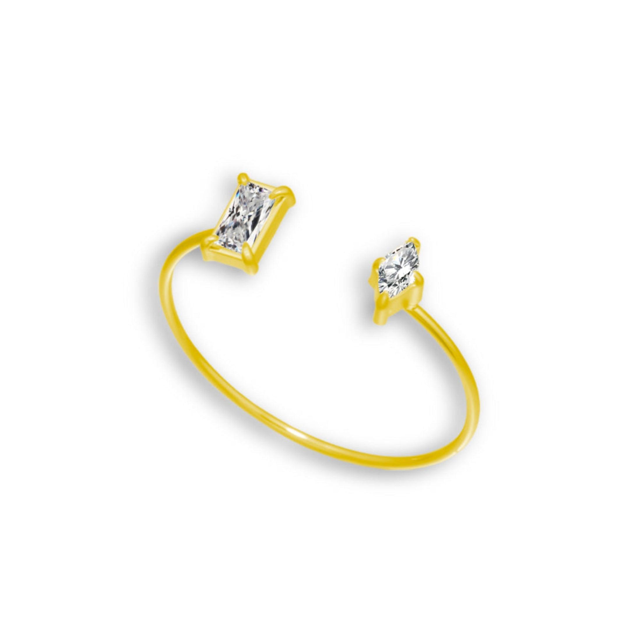 Evry Jewels Frosted Duet Ring