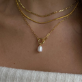 Evry Jewels Pearl Link Necklace