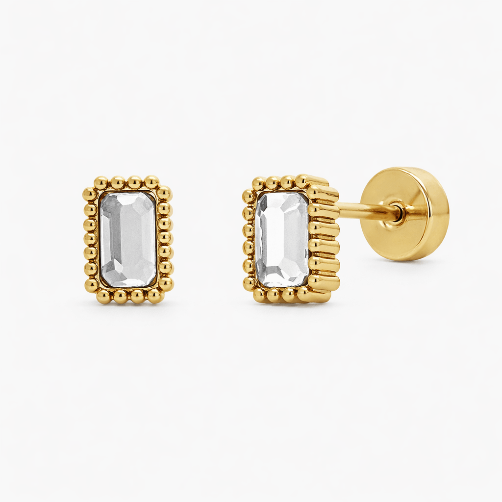 Evry Jewels Baby Glow Flat Back Stud Earrings Gold