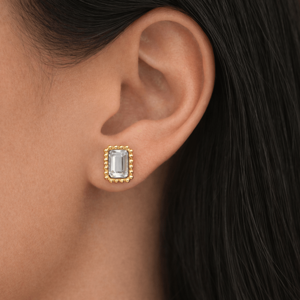 Evry Jewels Baby Glow Flat Back Stud Earrings Gold