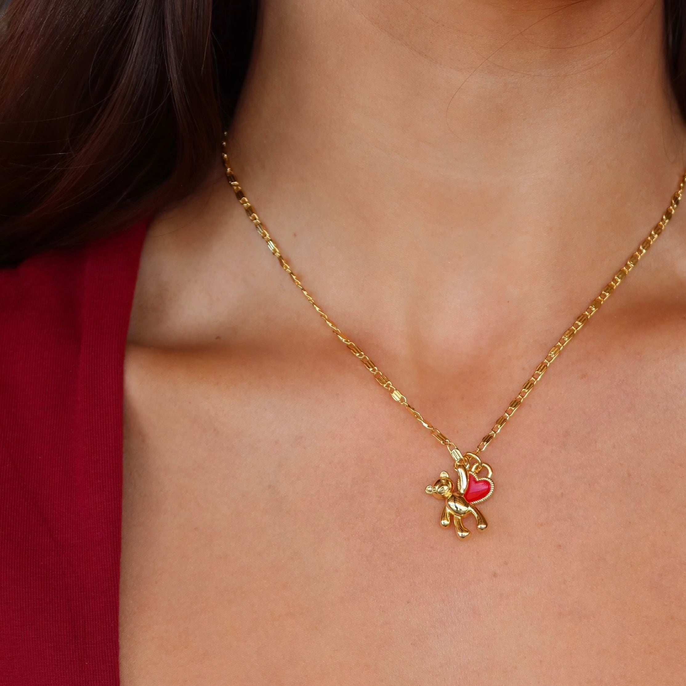 Evry Jewels Heart & Hug Necklace