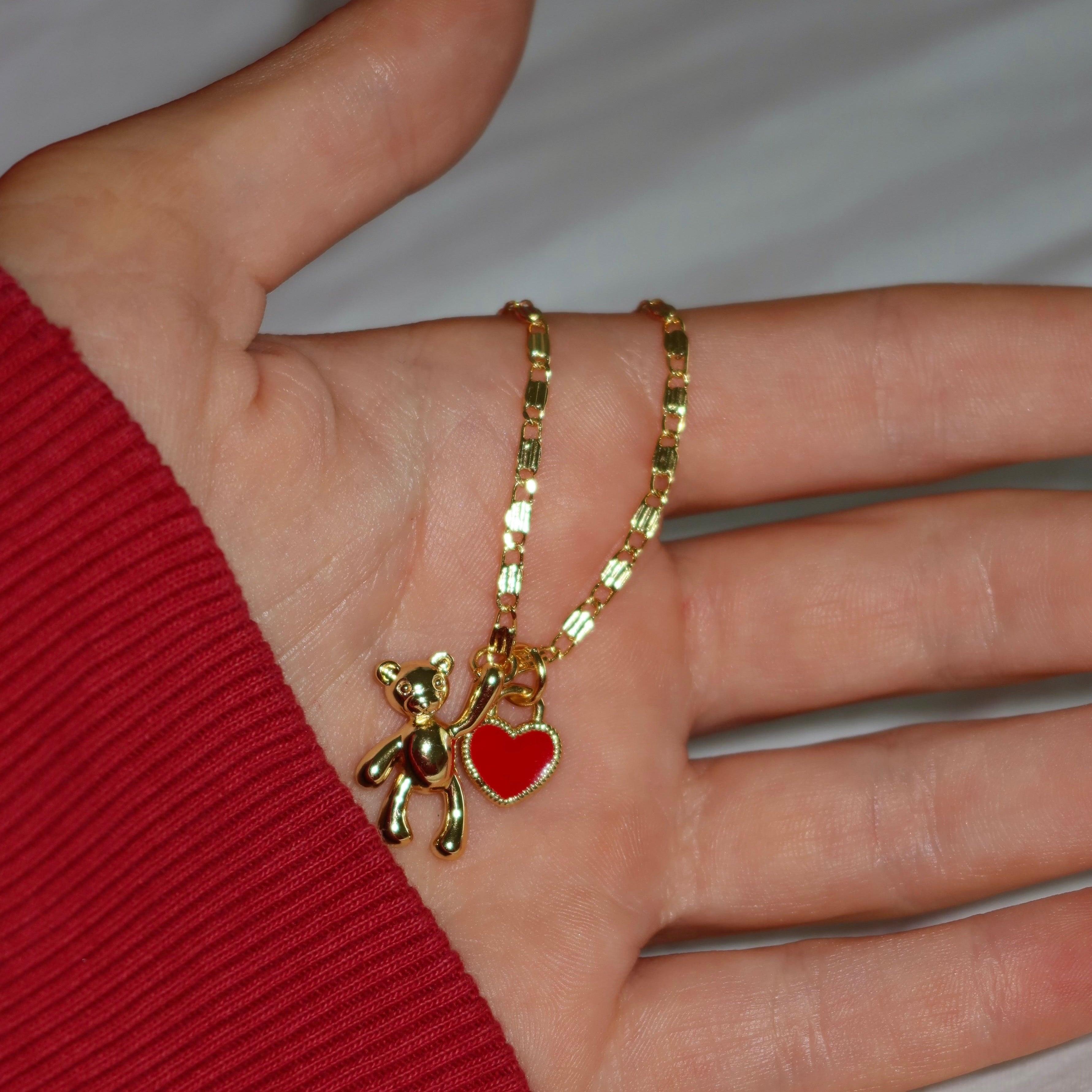 Evry Jewels Heart & Hug Necklace