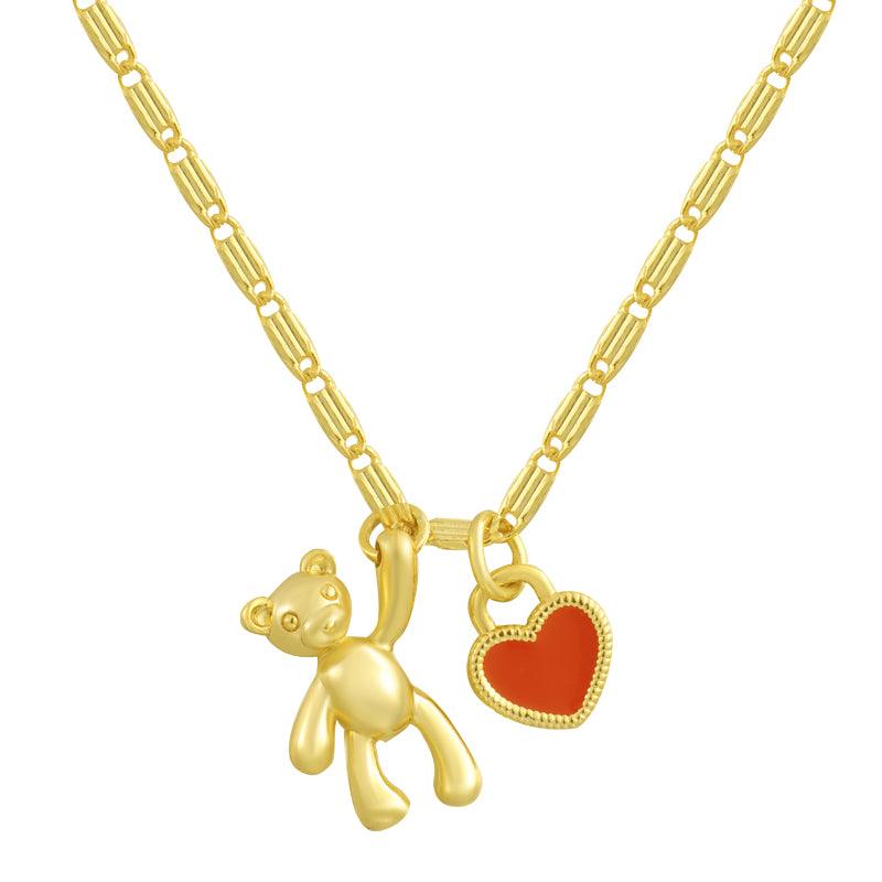 Evry Jewels Heart & Hug Necklace