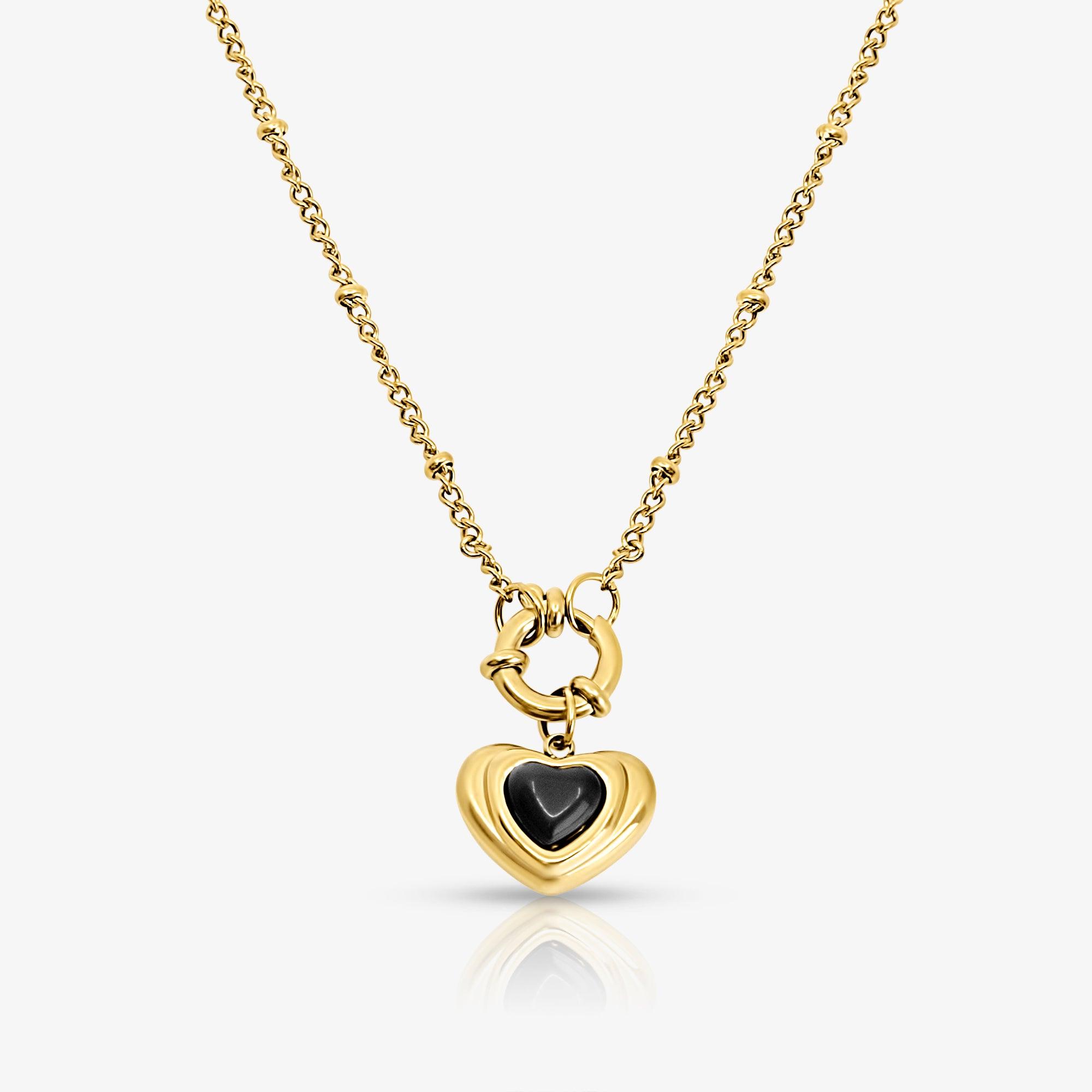Evry Jewels Midnight Heart Necklace