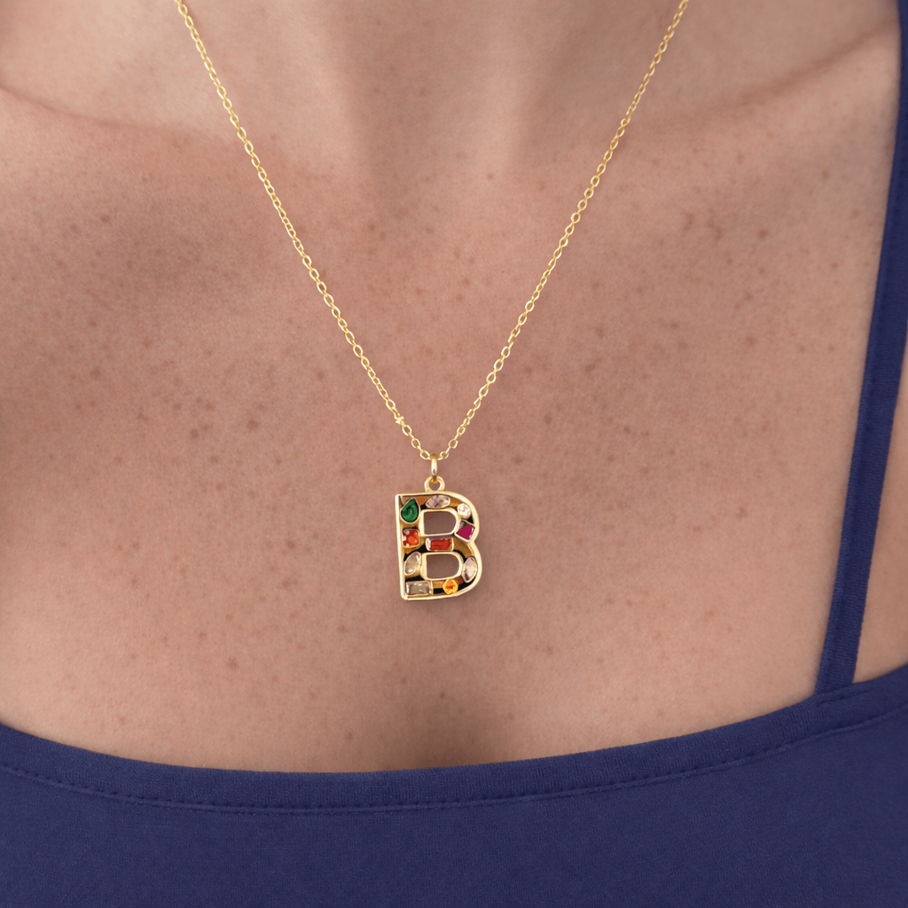 Evry Jewels Bright Babe Initial Necklace