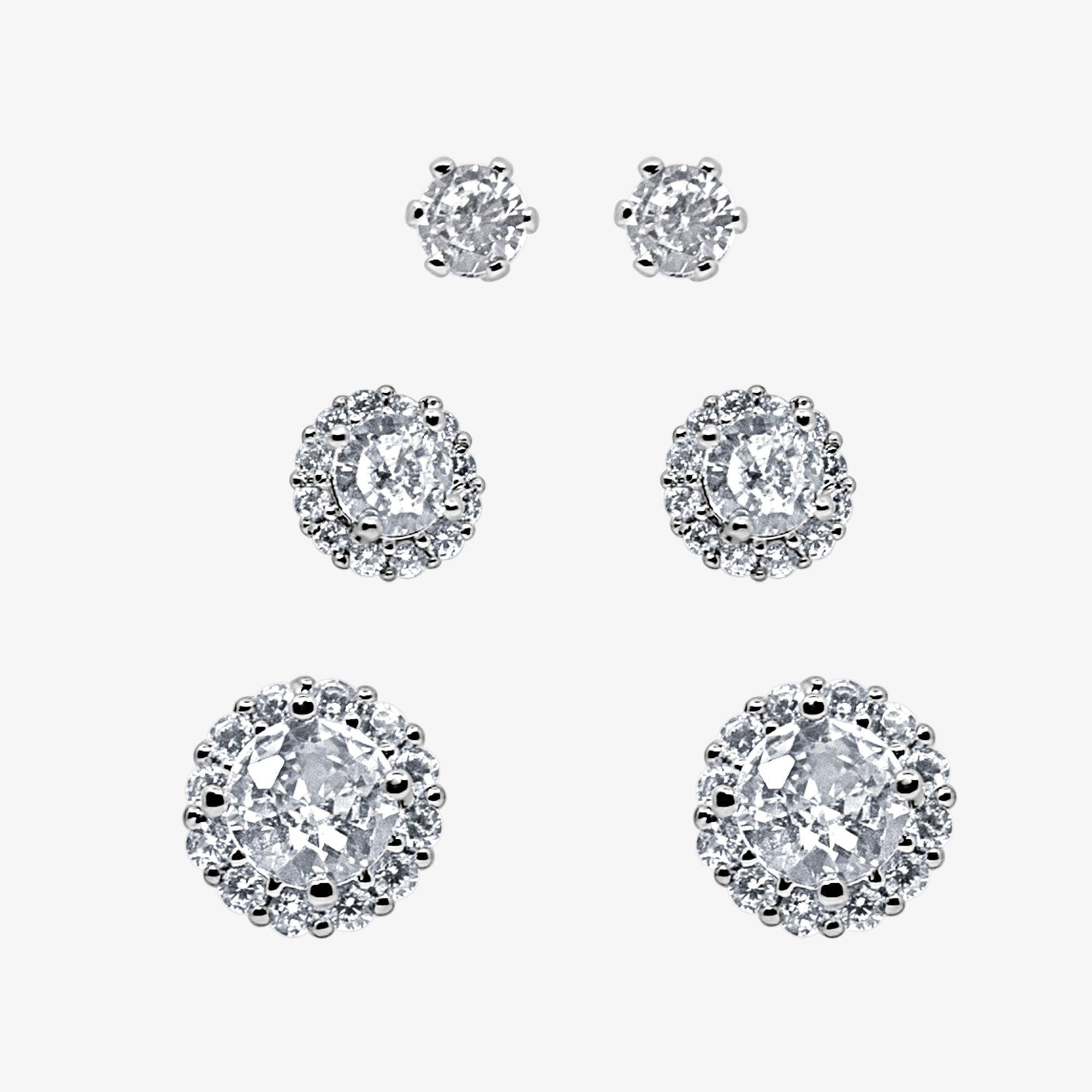Evry Jewels Evryday Icons Stud Earrings 3 Piece Pack