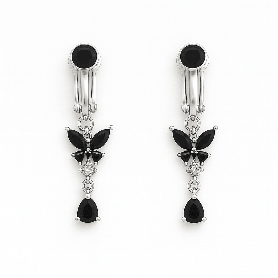 Evry Jewels Butterfly Kiss Clip-On Earrings