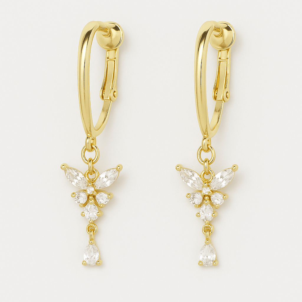 Evry Jewels Butterfly Kiss Clip-On Earrings