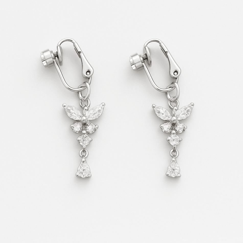 Evry Jewels Butterfly Kiss Clip-On Earrings