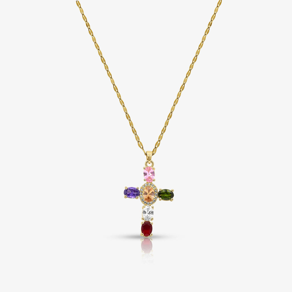 Evry Jewels Heavenly Glow Cross Necklace