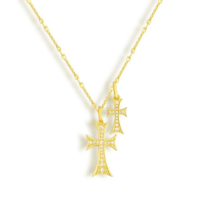 Evry Jewels Double Cross Me Necklace