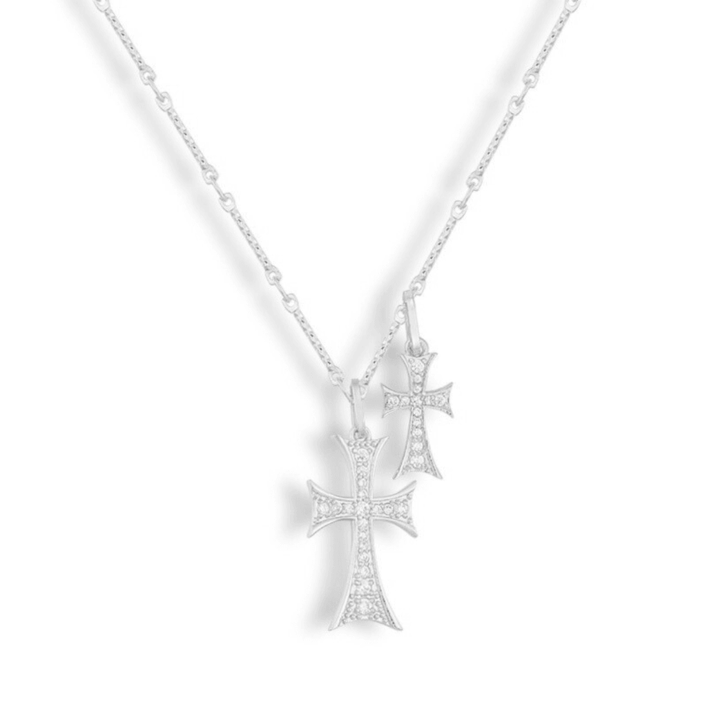 Evry Jewels Double Cross Me Necklace