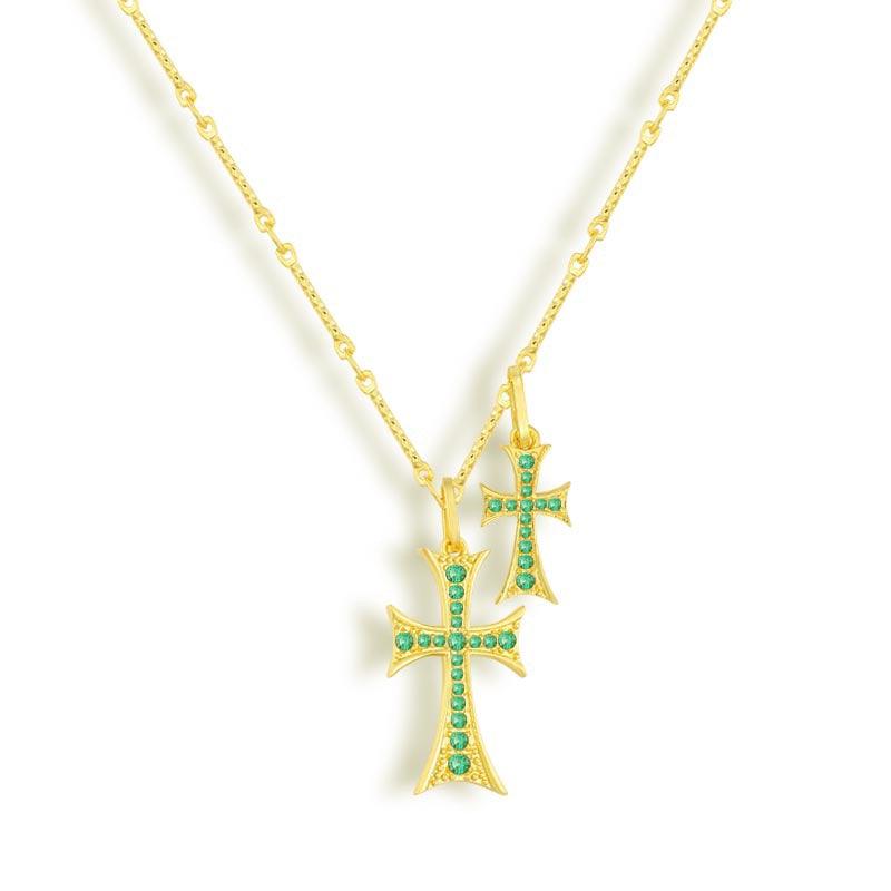 Evry Jewels Double Cross Me Necklace