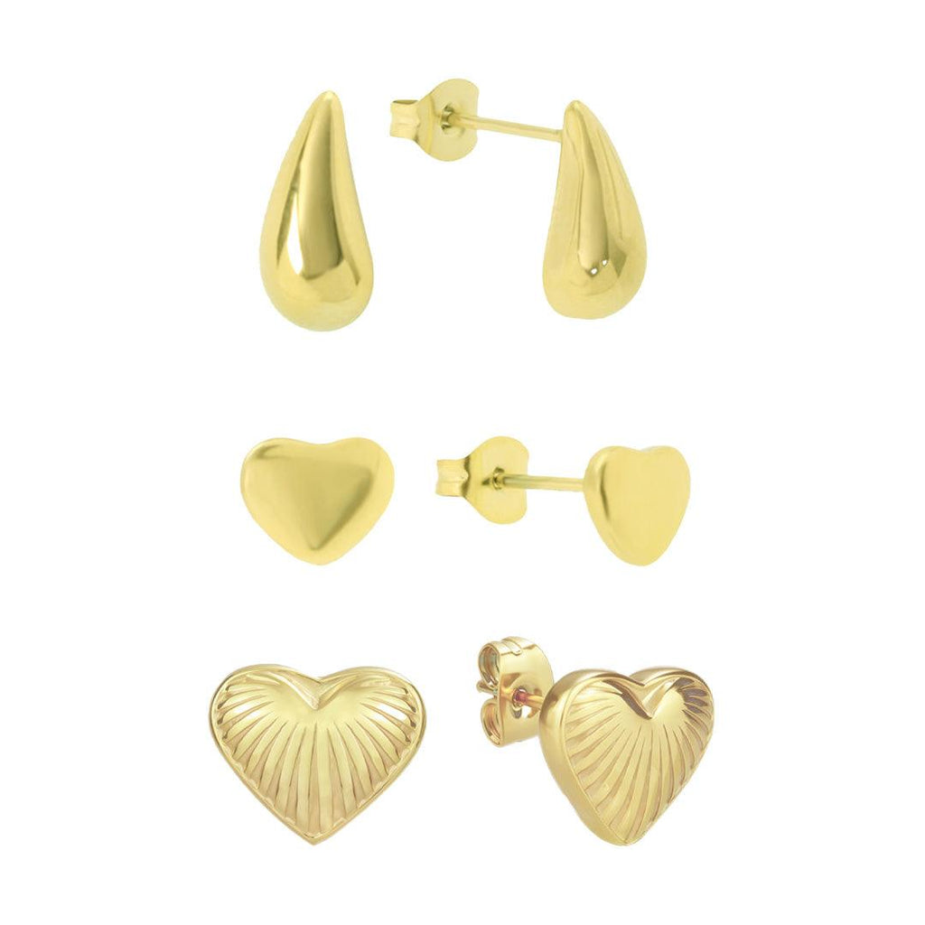 Evry Jewels Drip Stud Bundle: 3 Piece Earring Bundle
