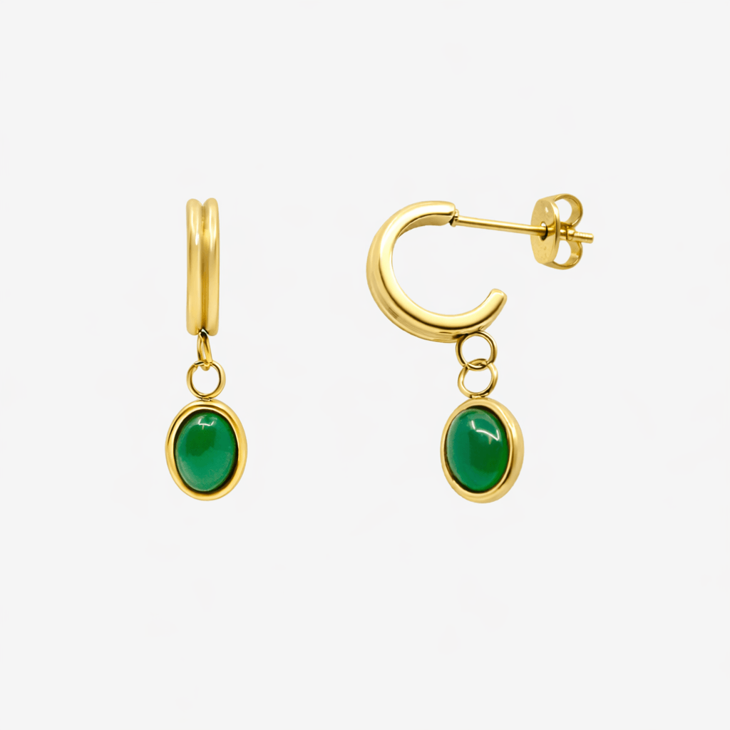 Evry Jewels Emerald Dream Hoop Earrings