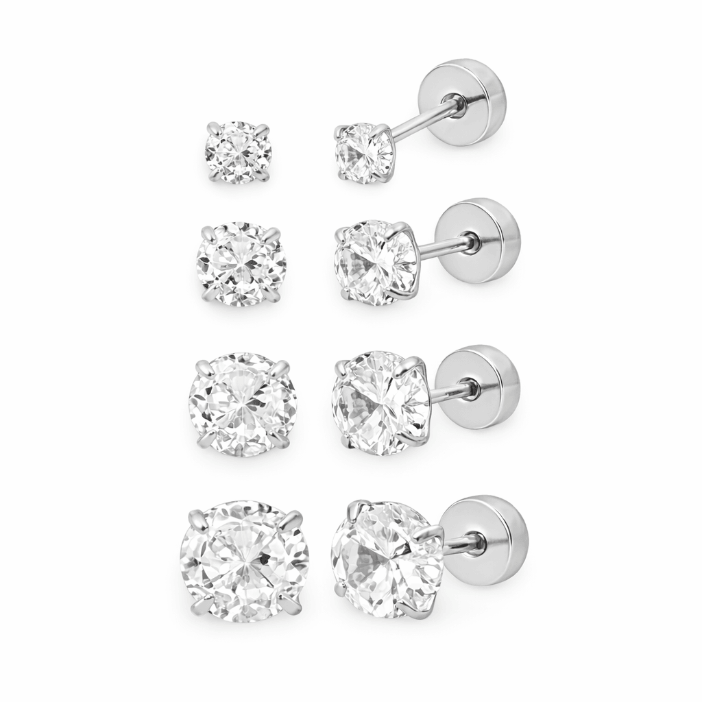 Evry Jewels Babydoll Flat Back Stud Earrings Gold