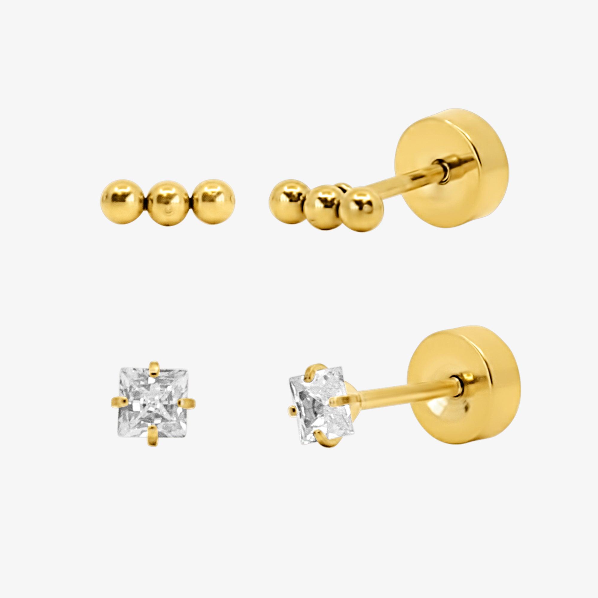 Evry Jewels Flat Back Earrings Set Collection
