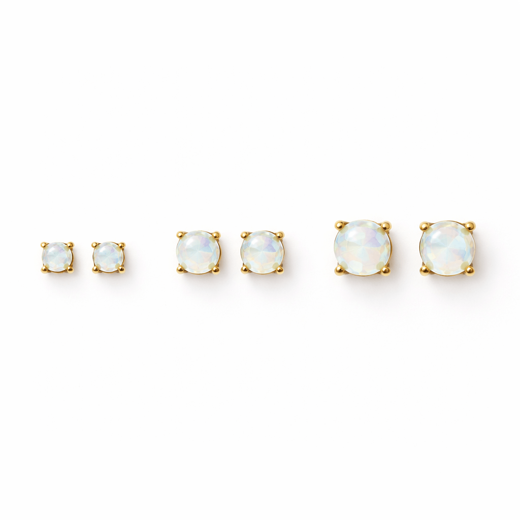 Evry Jewels Fairy Dots Stud 3-Piece Earring Set