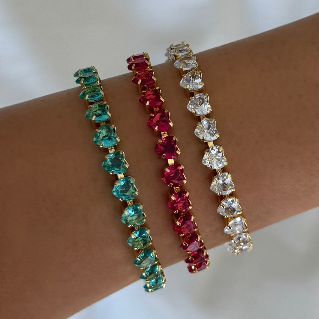 Evry Jewels Fergie Heart Tennis Bracelet